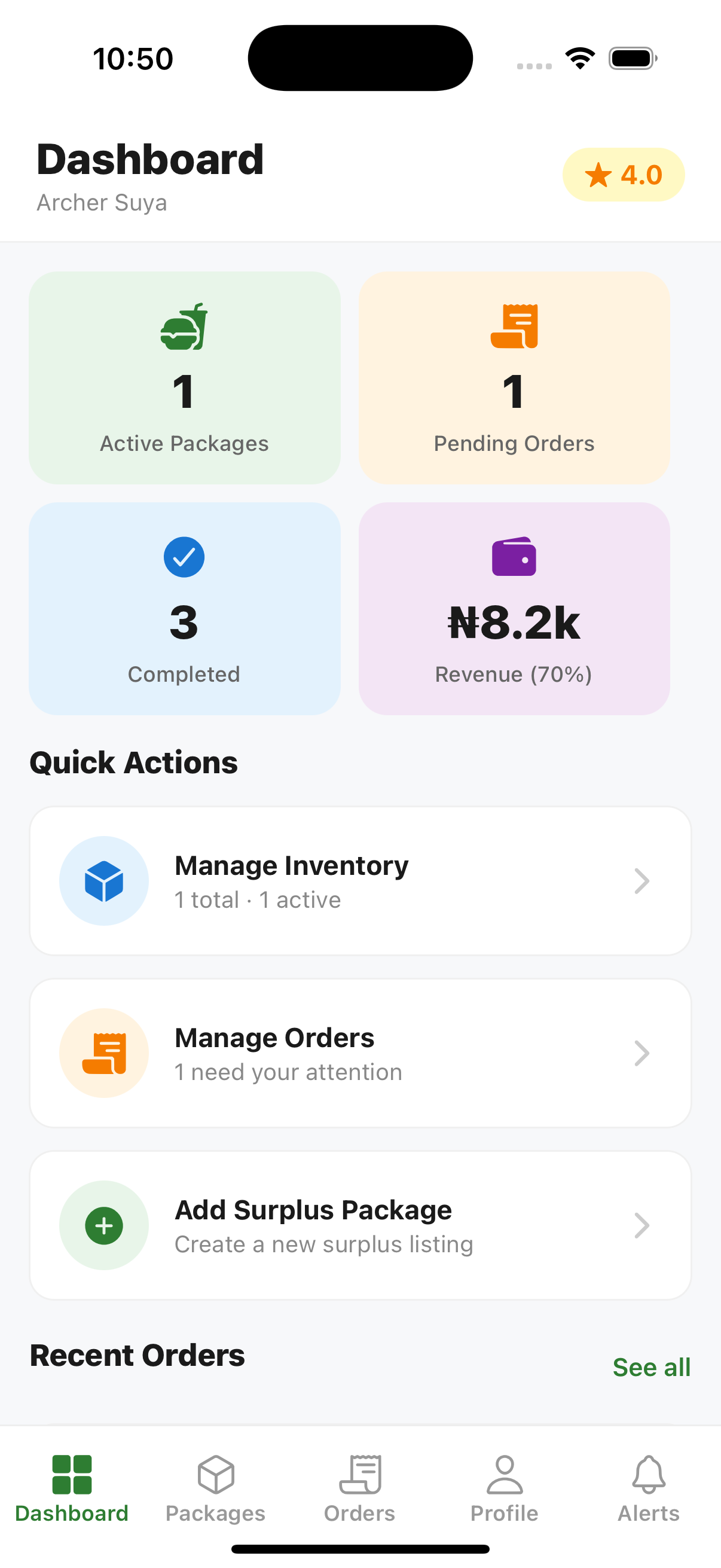 Prepped to Go app interface screen 2